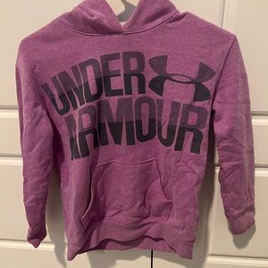 Pink youth small under armour hoodie